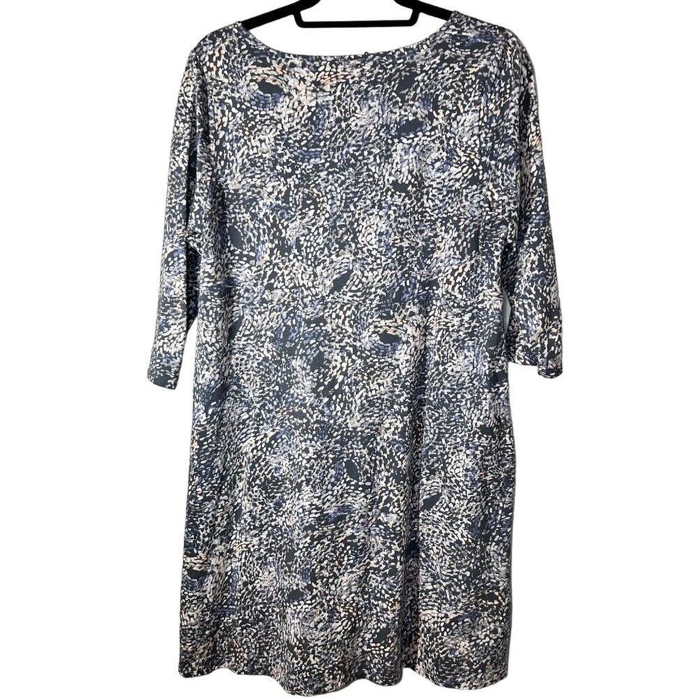 PureJill Women's Knit Casual A-Line Dress Taupe & Cream Petite Size M - Picture 8 of 10